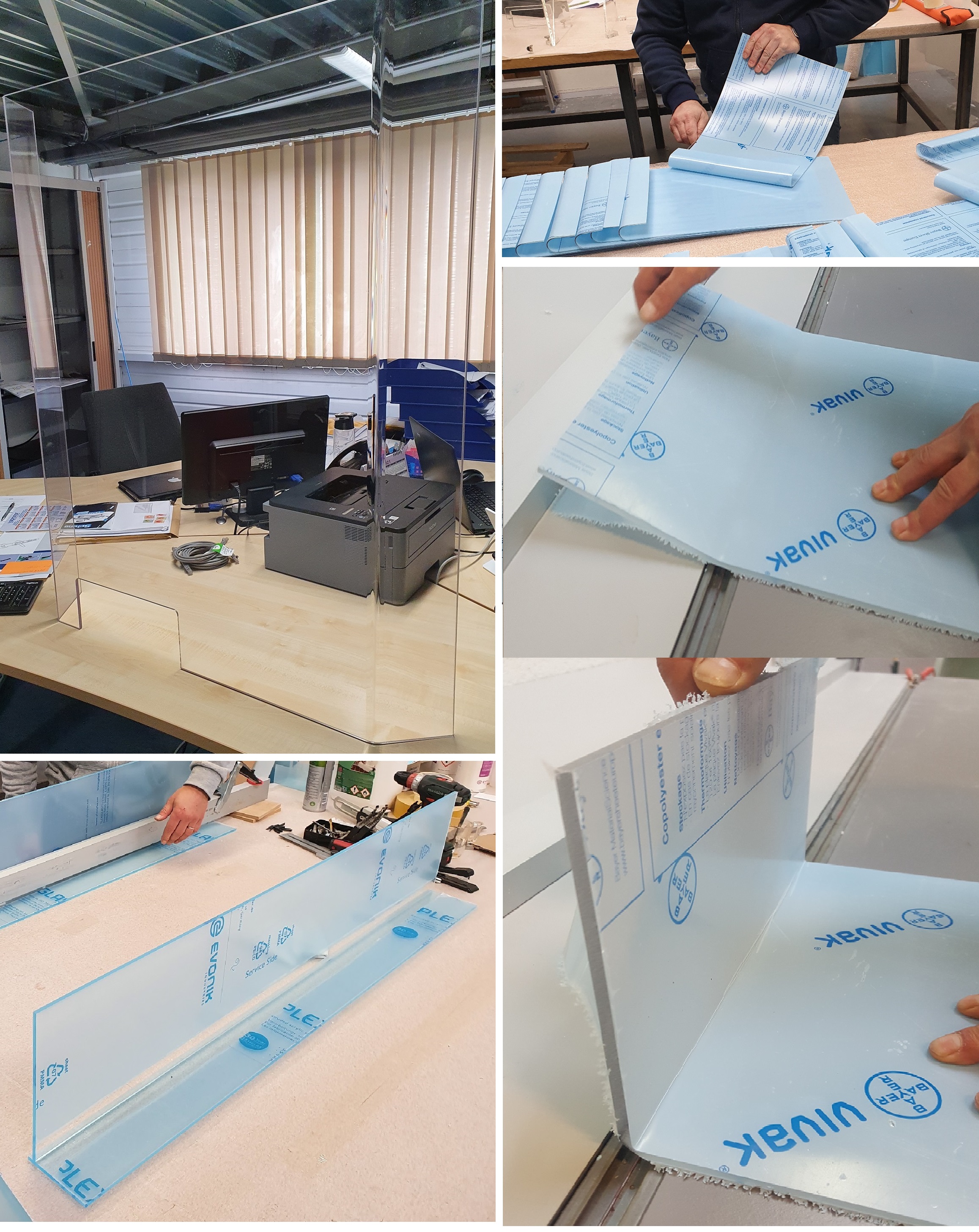 Plaques pour protection anti-postillons